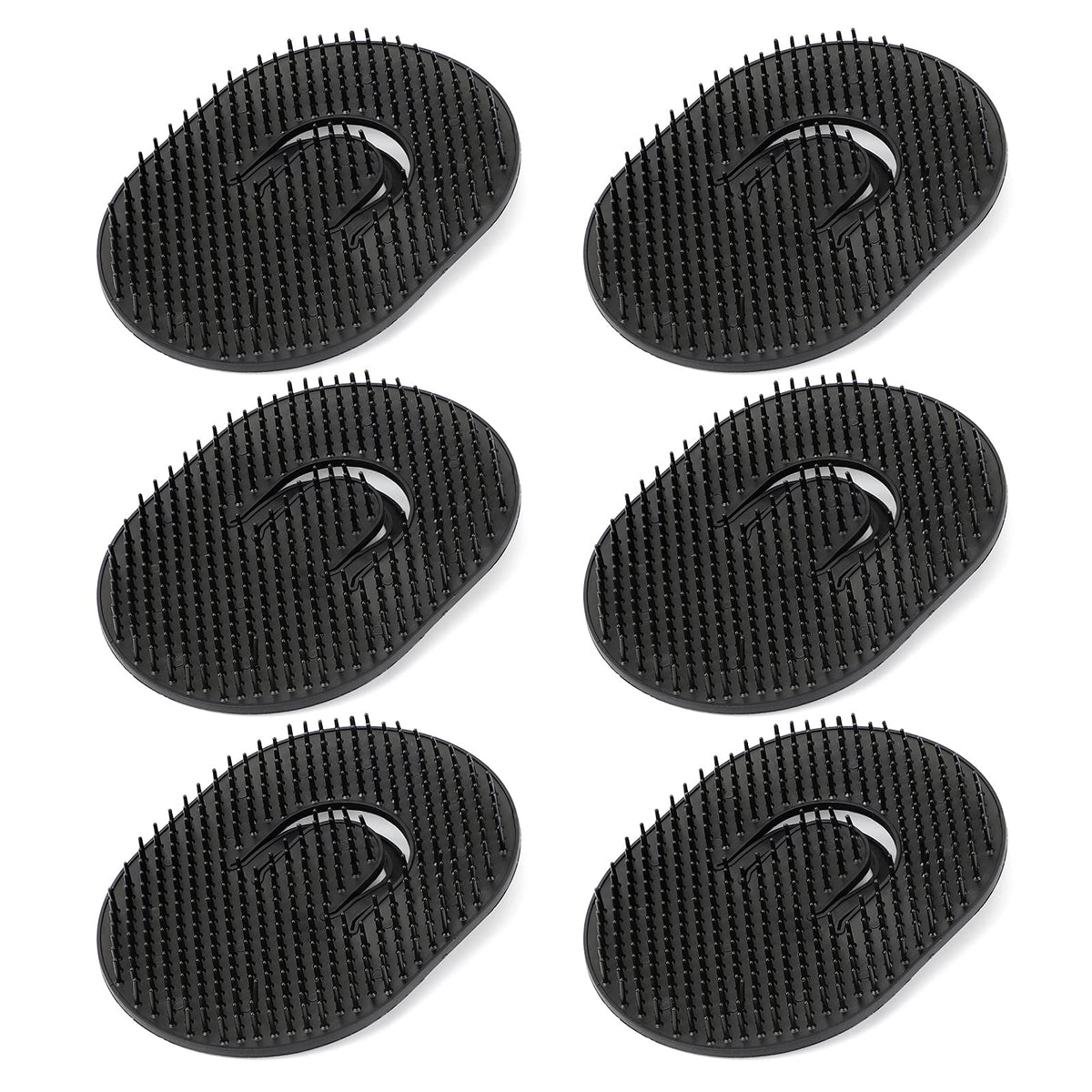 Segbeauty Scalp Massage Brush Set - 6 Pcs Floral Shampoo Comb, Hair Growth & Grooming Tools, Black