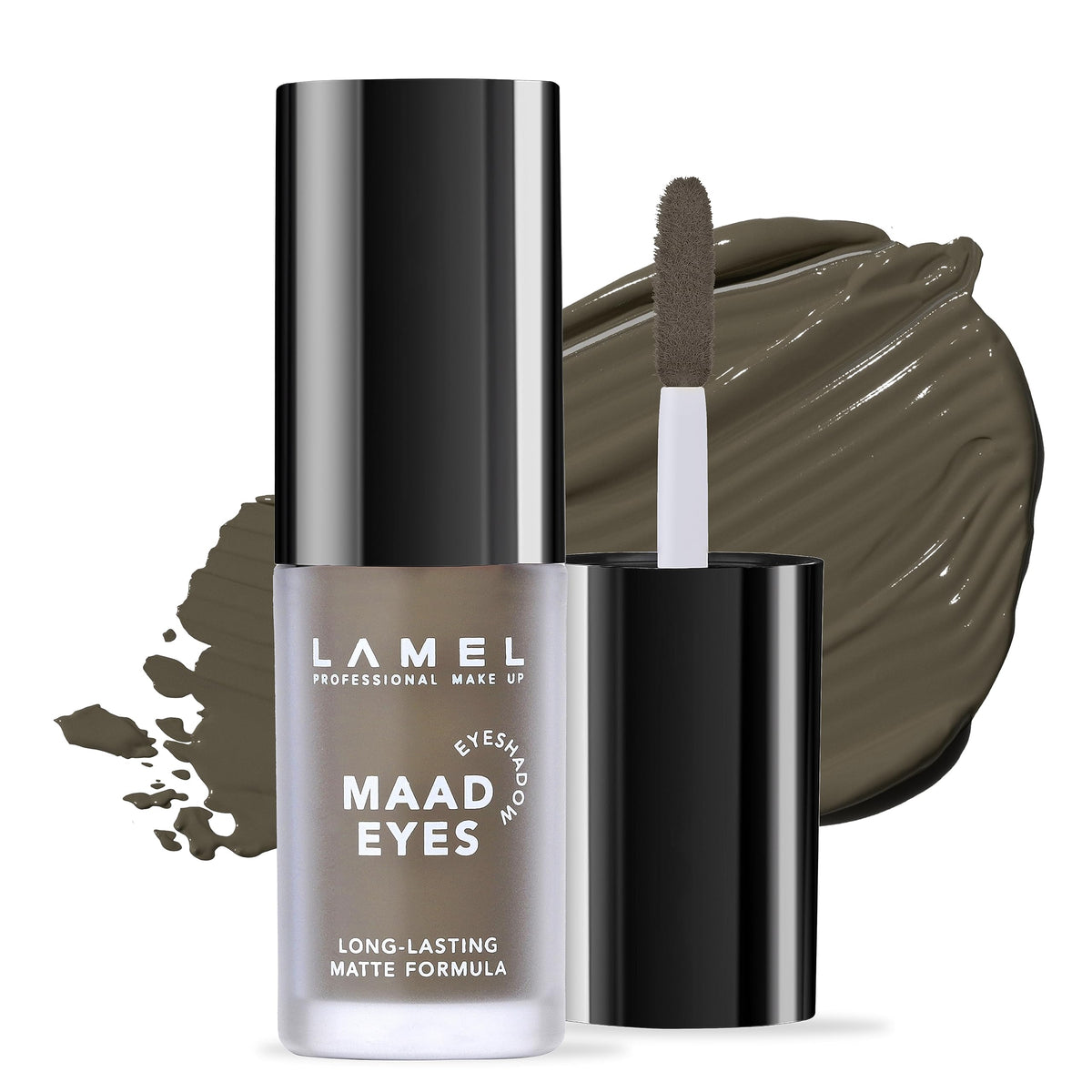 Lamel Matte Liquid Eyeshadow - Waterproof, Quick-Drying, Gray Cream, 5.2Ml / 0.17Oz