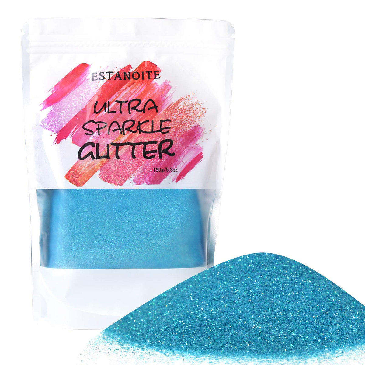 Estanoite 150g Iridescent Holographic Glitter Powder - Rainbow Sky Blue for Crafts, Makeup & Nails