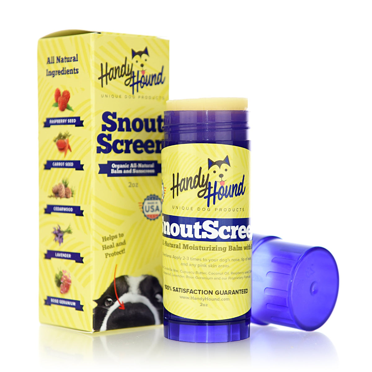 Handy Hound Snoutscreen Dog Nose & Paw Balm - All-Natural, Vet Recommended, 2 Oz