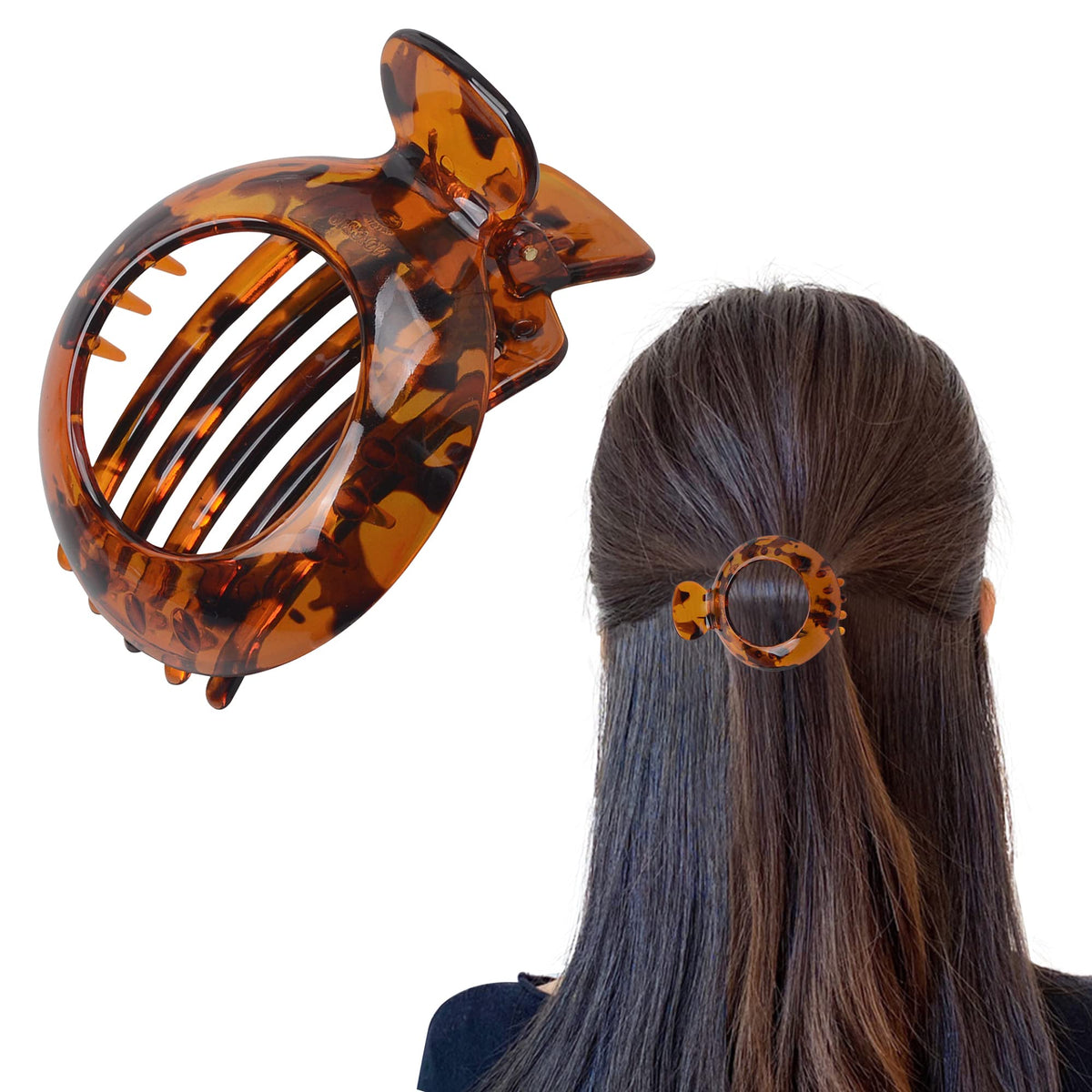 Aegypius Dark Brown Hair Clip For Women, Small Lightweight Claw, Strong Grip, Ideal For Travel