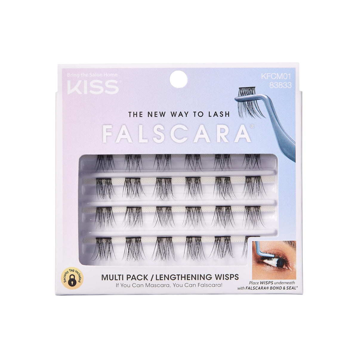 Kiss Falscara Diy Eyelash Extensions - 24 Reusable Black Mini Lash Clusters For Authentic Look