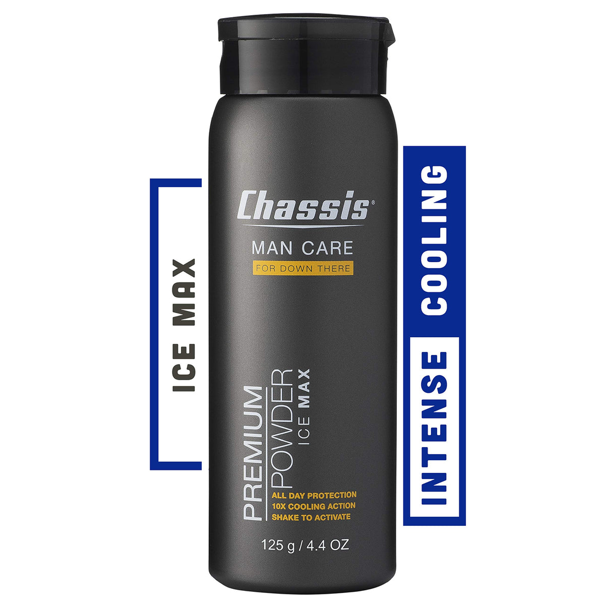 Chassis Ice Max Premium Body Powder For Men, Talc-Free Odor Control & Anti-Chafing, 4.4 Oz