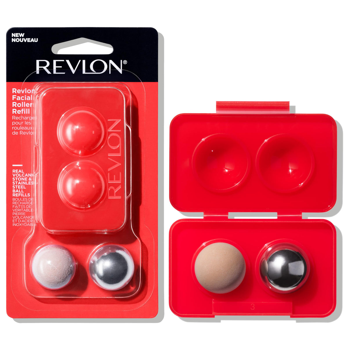 Revlon Oil Absorbing Facial Roller Refill Pack With Volcanic & Stainless Steel Stones, Eco-Friendly