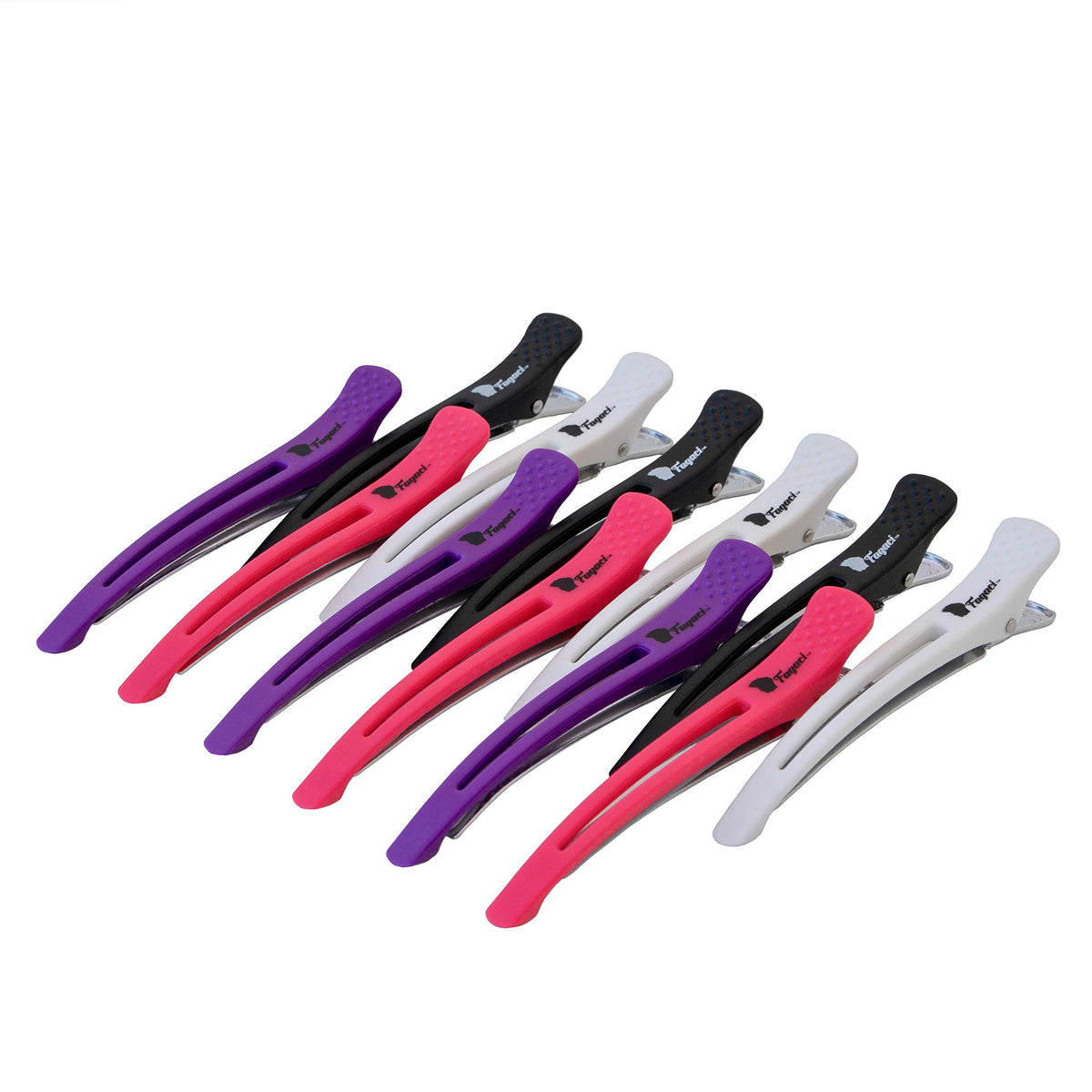 Fagaci Firm Grip Hair Clips - 12 Durable Alligator Duckbill Clips with Silicone Band for Styling