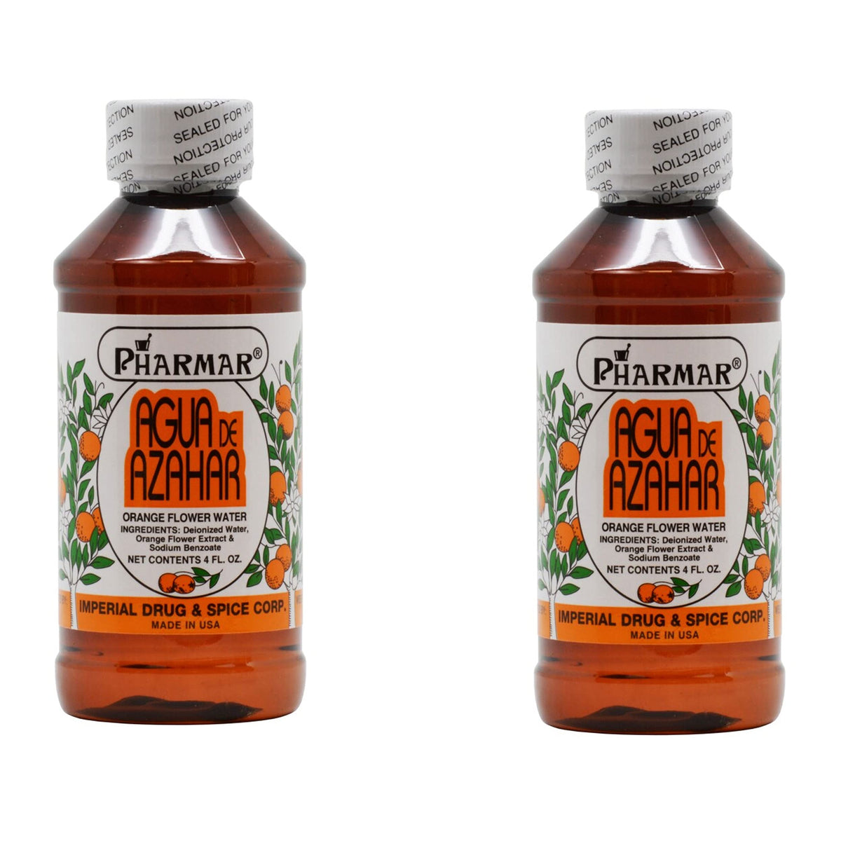 Pharmark Agua De Azahar 4 Oz. Orange Flower Water 2-Pack - Natural Floral Essence