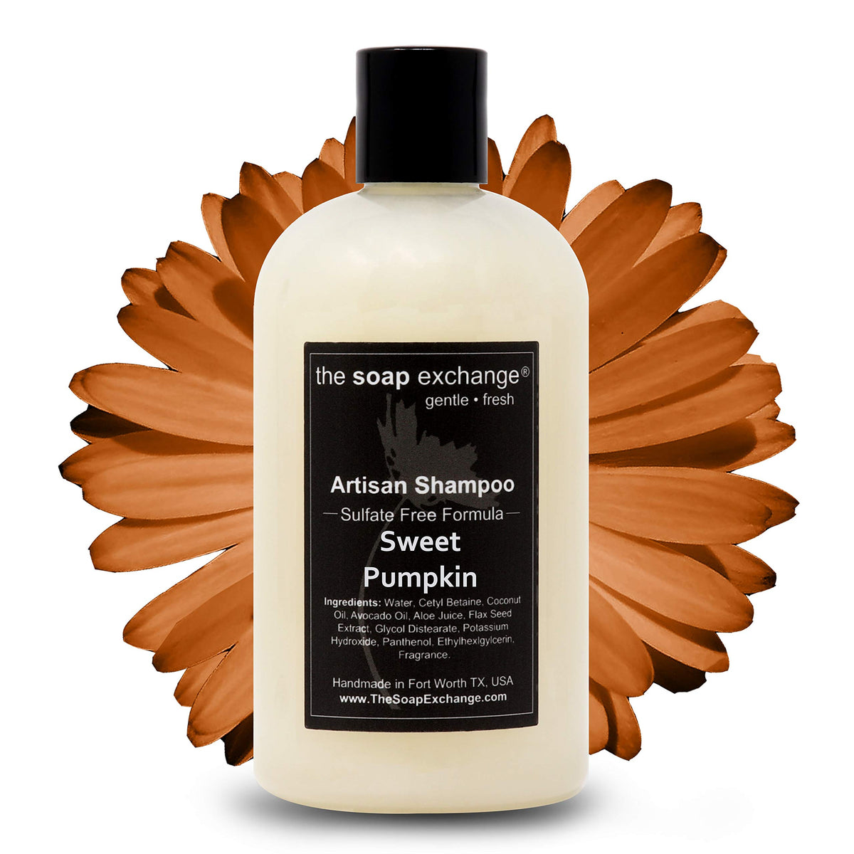 The Soap Exchange Hair Shampoo - Sweet Pumpkin Scent, 12 Fl Oz, Sulfate & Paraben Free