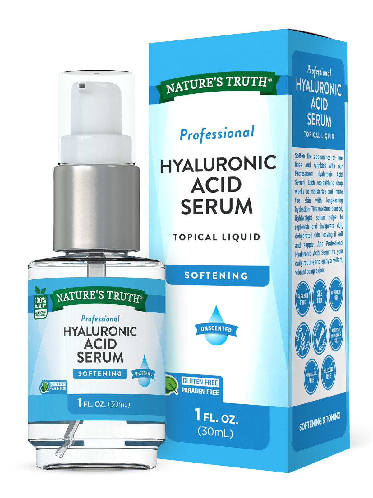 Nature'S Truth Hyaluronic Acid Serum, 1 Fl Oz - Hydrating Topical Liquid For Skin