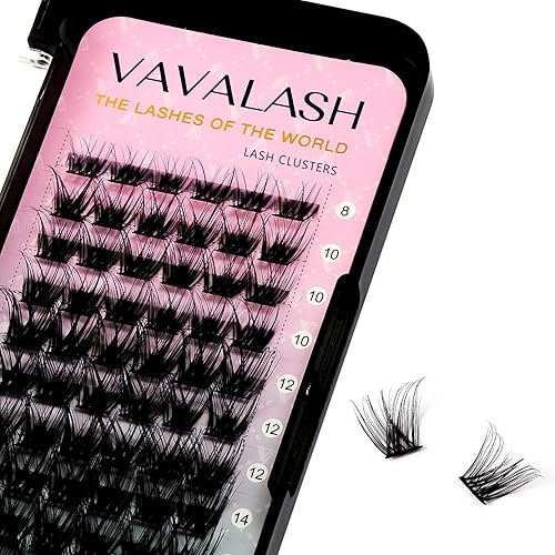 VAVALASH 72 PCS DIY Eyelash Cluster Extensions - Soft Thin Band, C/D Curl, 8-16mm Wis