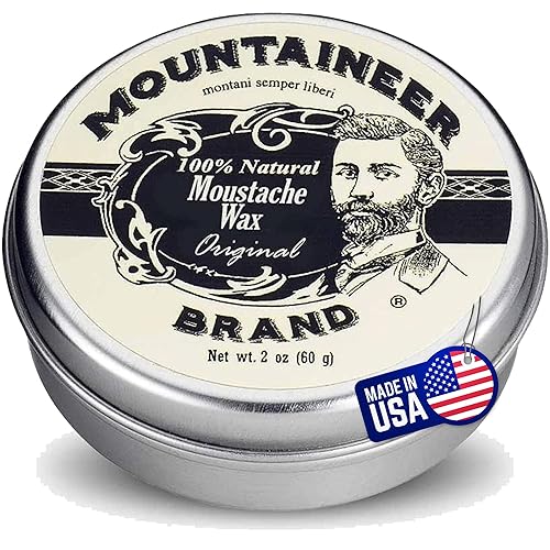 Mountaineer Brand Mustache Wax - 100% Natural Beeswax & Oils, Lasting Hold, 2Oz Tin