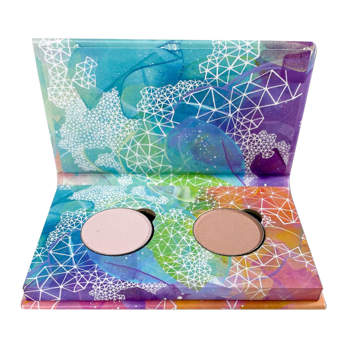 Honeybee Gardens Mini Skinny Duo Eye Shadow Compact - Vegan, Refillable, Longlasting, Porcelain & Cameo