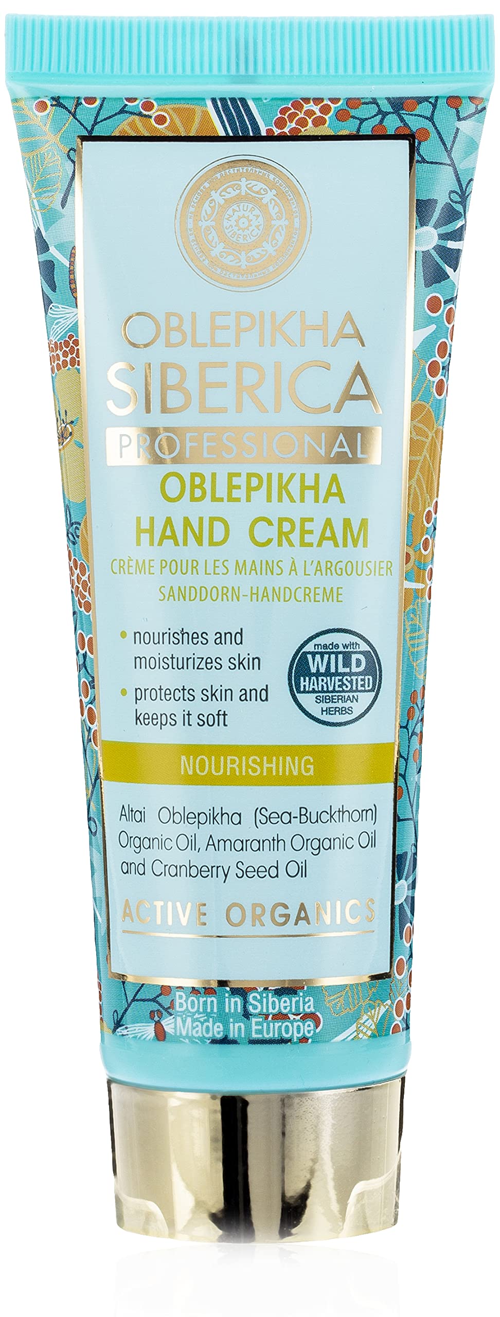 Natura Siberica Active Organic Sea Buckthorn Hand Cream 75Ml - Hydrating & Nourishing