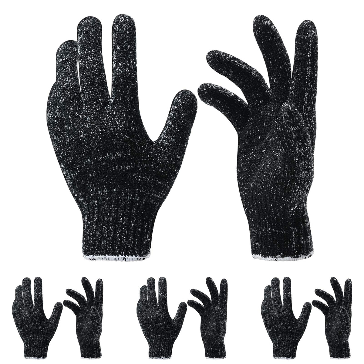 Oueliche Exfoliating Gloves - 4 Pairs Black Premium Bath Scrubber For Shower & Spa