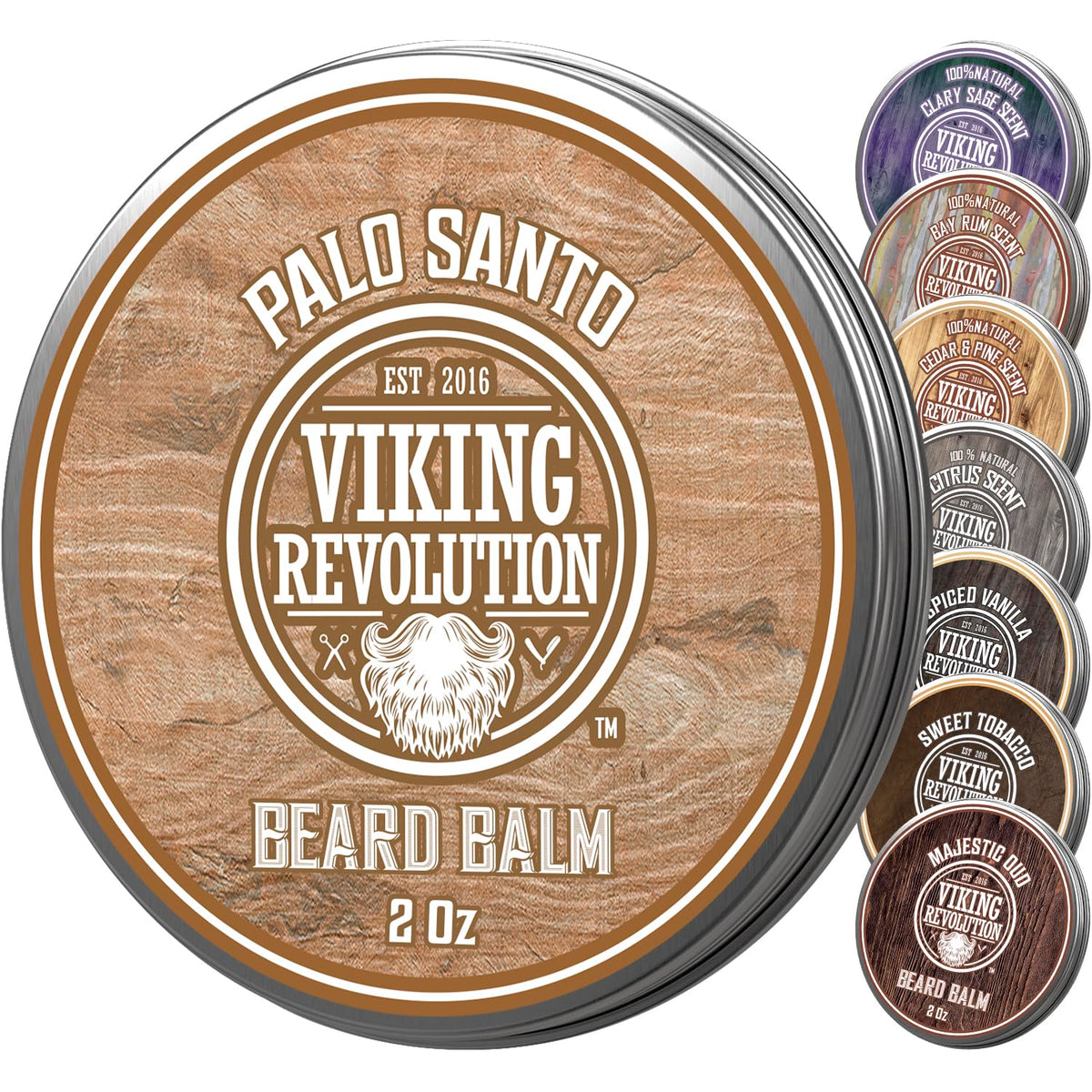 Viking Revolution Beard Balm - Palo Santo Moisturizer & Softener With Argan & Jojoba Oil, 2Oz