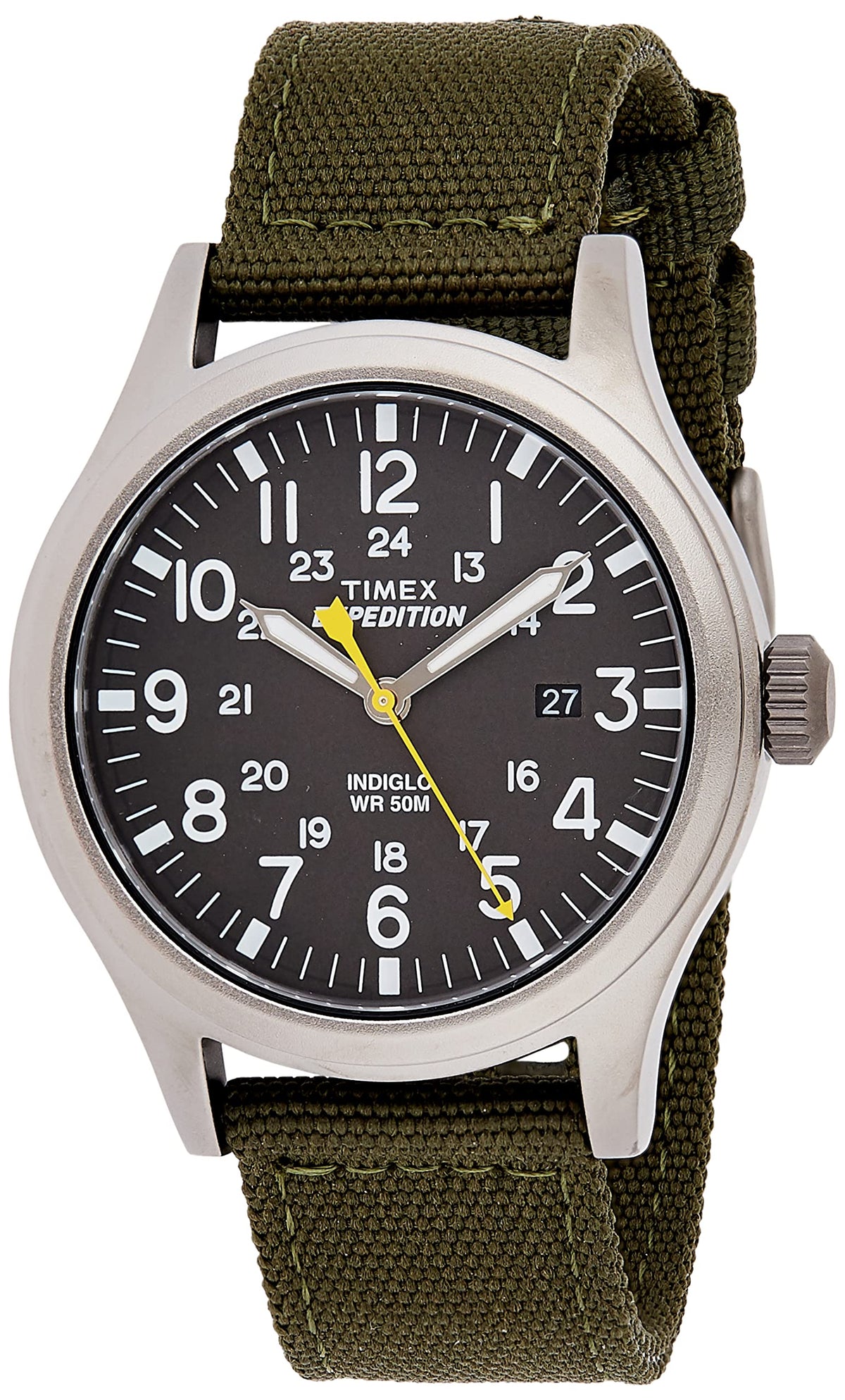 Timex Expedition Scout Men'S Watch - Green/Gray Nylon Band, Brass Material