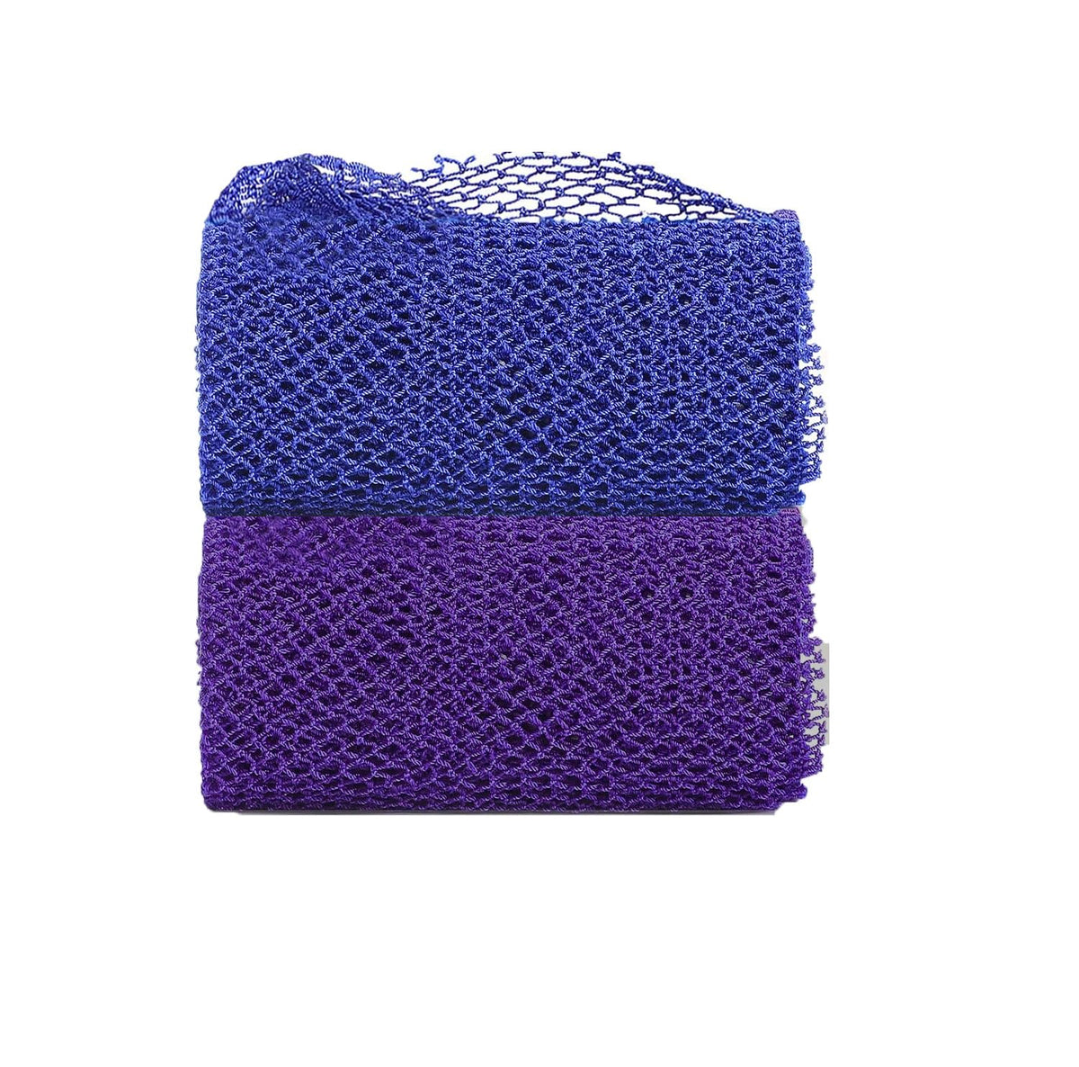 Vavaxjhm 2-Piece African Exfoliating Net Sponge Set - Long Bath Scrubber, 63&quot; (Blue &