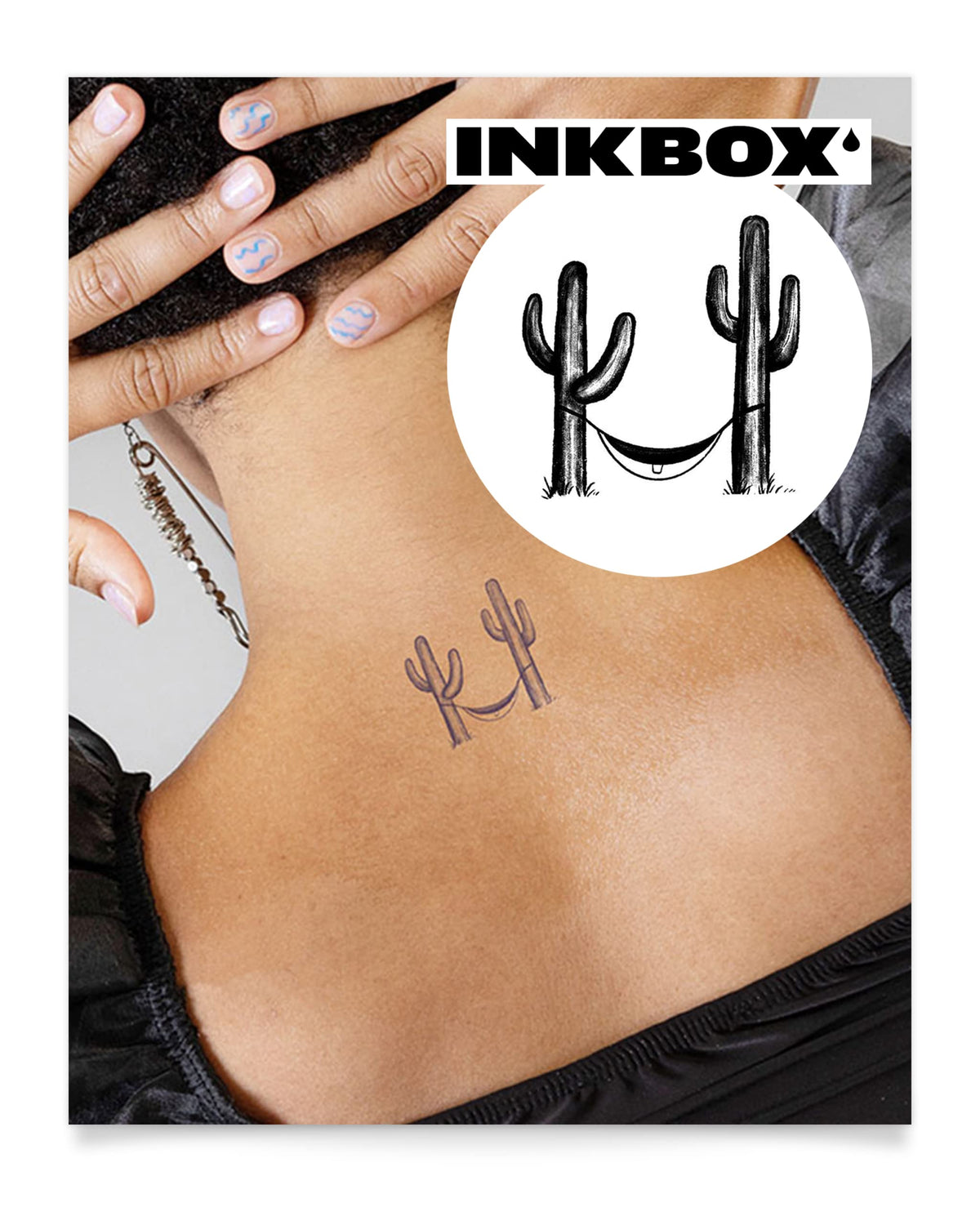 Inkbox Semi-Permanent Temporary Tattoo - Hang In There, Water-Resistant, Lasts 1-2 Weeks, 2X