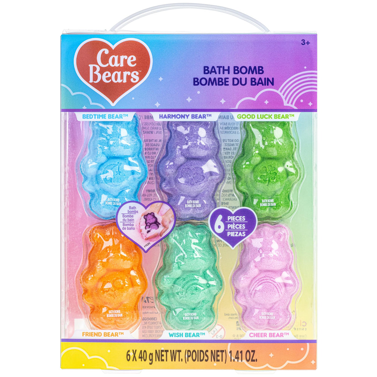 Care Bears Bath Bombs 6 Pack - Bubblegum Scented, Fun Colors, Ages 3+ By Townley Girl