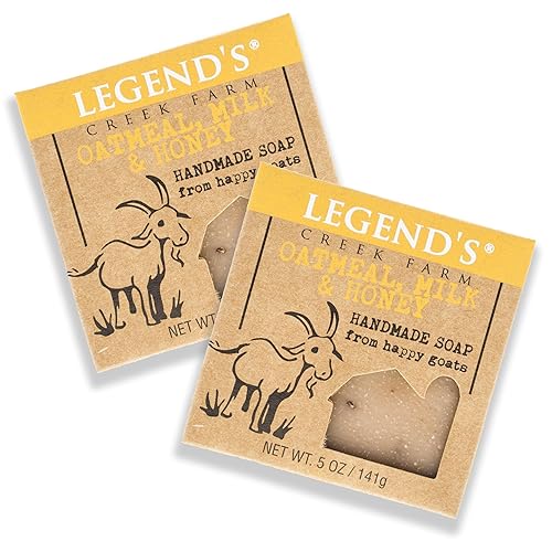 Legend'S Creek Goat Milk Soap - Oatmeal, Milk & Honey - 5 Oz Cleansing Moisturizing Bar, 2 Pack