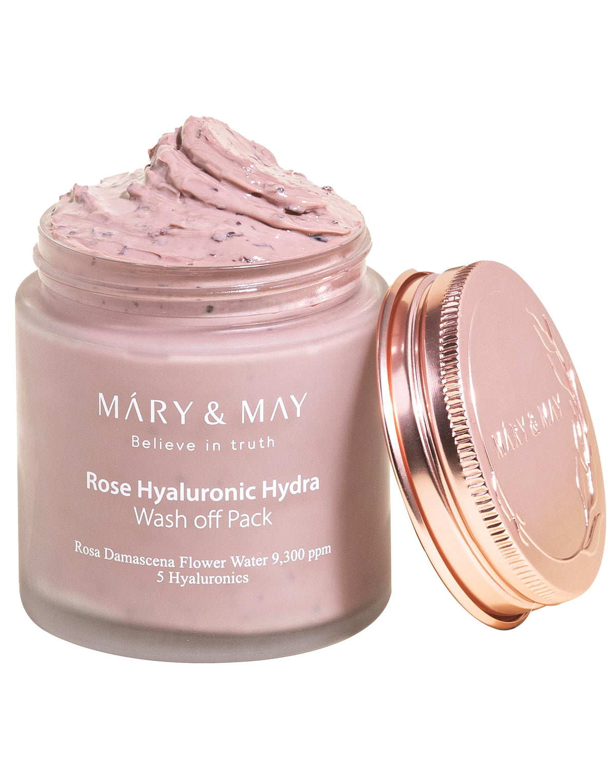 Mary&May Vegan Rose Hyaluronic Hydra Wash Off Mask - Moisturizing & Exfoliating, 10.1Oz