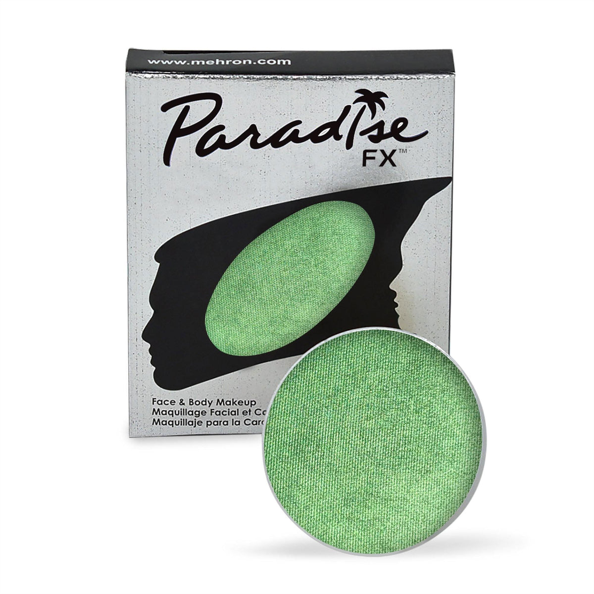 Mehron Metallic Green Paradise Makeup Aq Refill | Water Activated Face & Body Paint .25 Oz