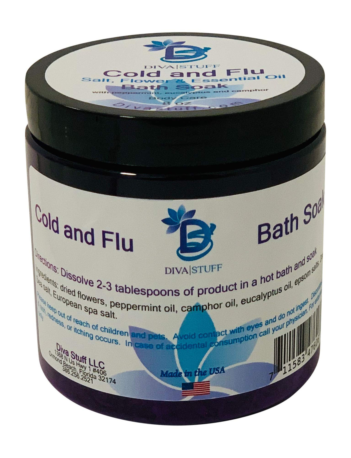 Diva Stuff Cold And Flu Bath Tea Soak With Epsom Salts, Dried Flowers & Essential Oils