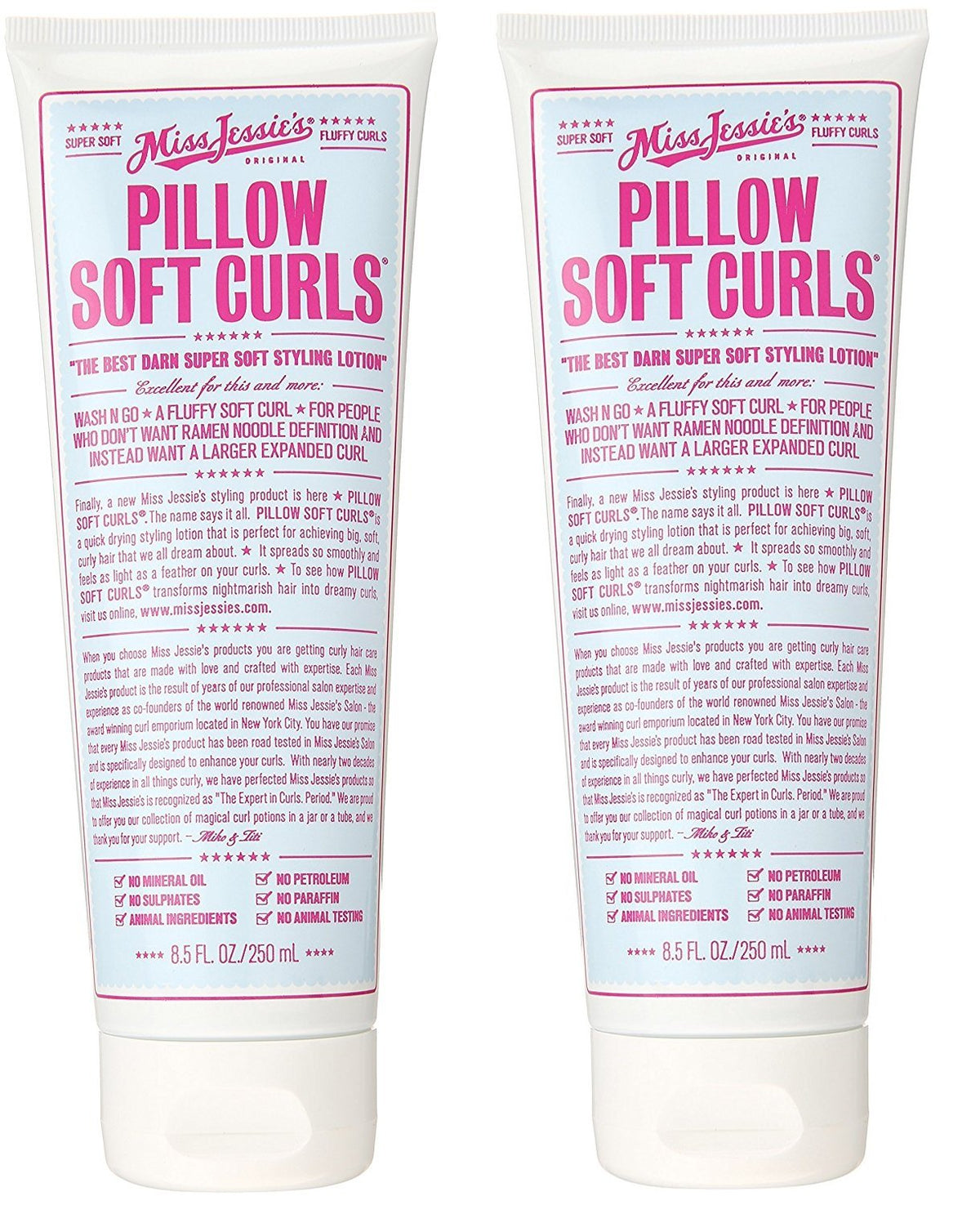 Miss Jessie's Pillow Soft Curls, 2 Pack - 8.5 Oz Hair Curl Cream for Soft, Defined Curls