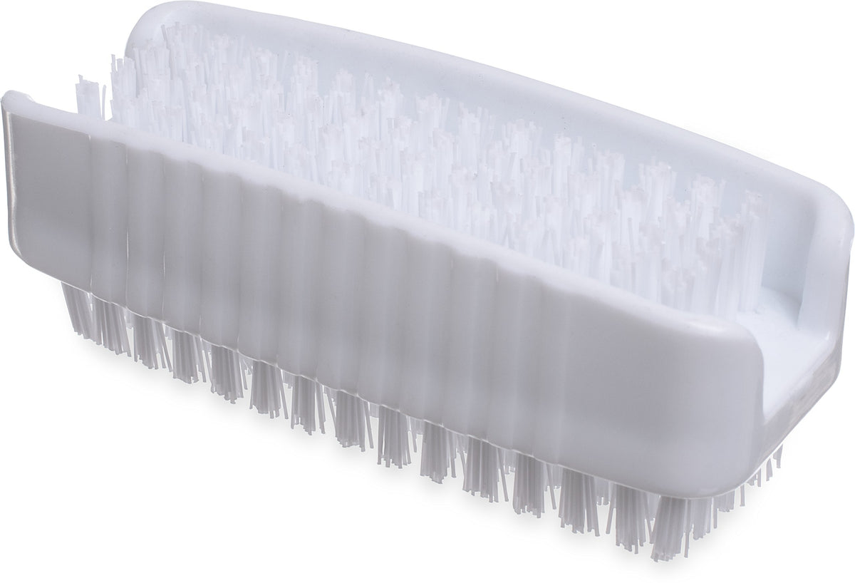 SPARTA Dual Sided Plastic Hand Brush & Nail Brush with Polypropylene Bristles, White, 3.5&quot;