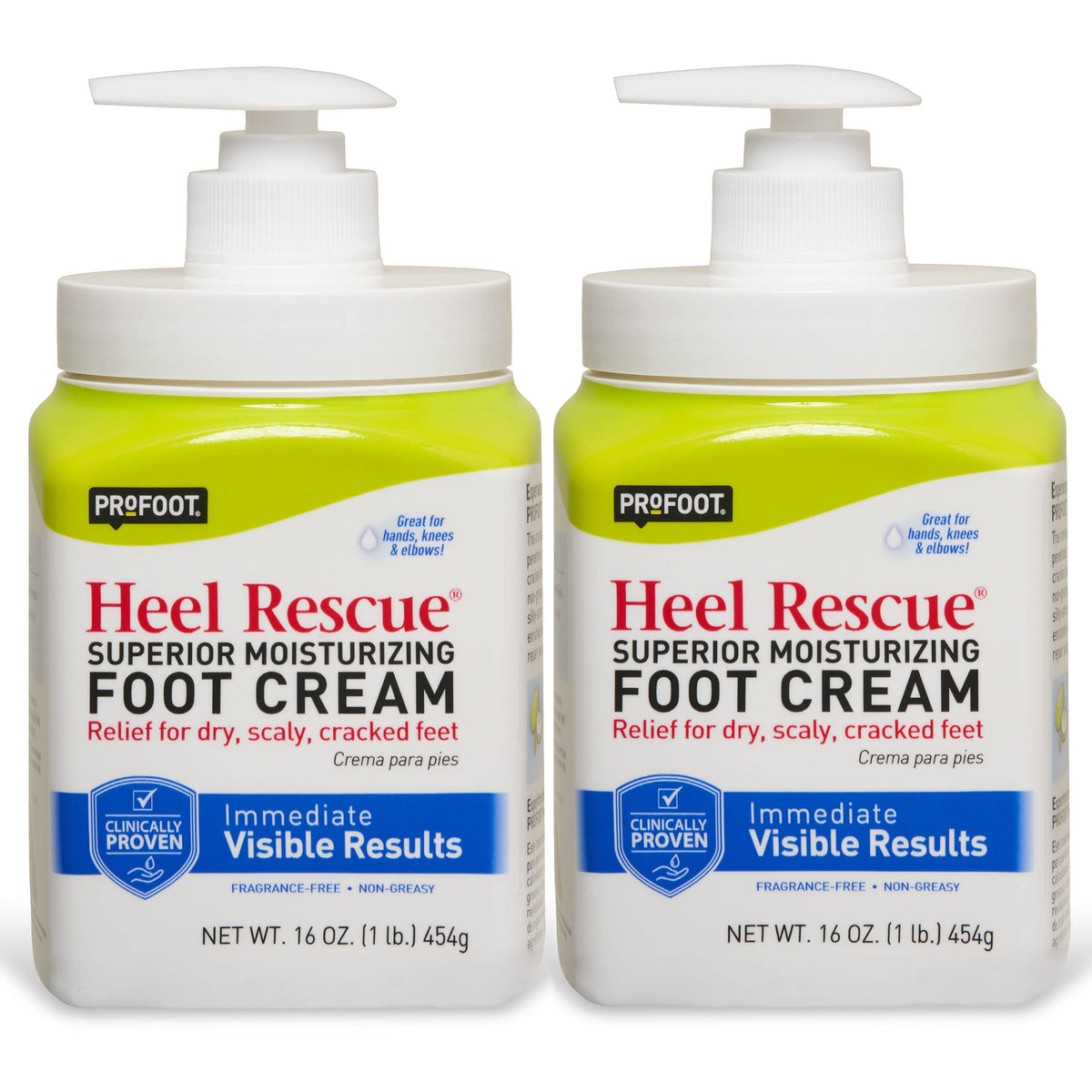 Profoot Heel Rescue Foot Cream, 16 Ounce Bottle (2 Pack) For Cracked & Chapped Skin