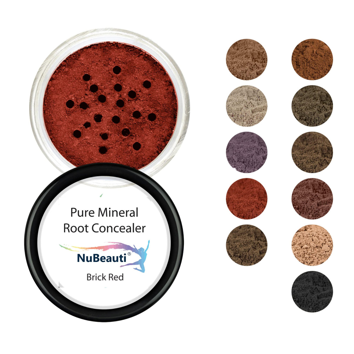 Nubeauti Hair Root Touch Up Powder - Brick Red, Talc-Free, 11 Shades, Zero Fragrance