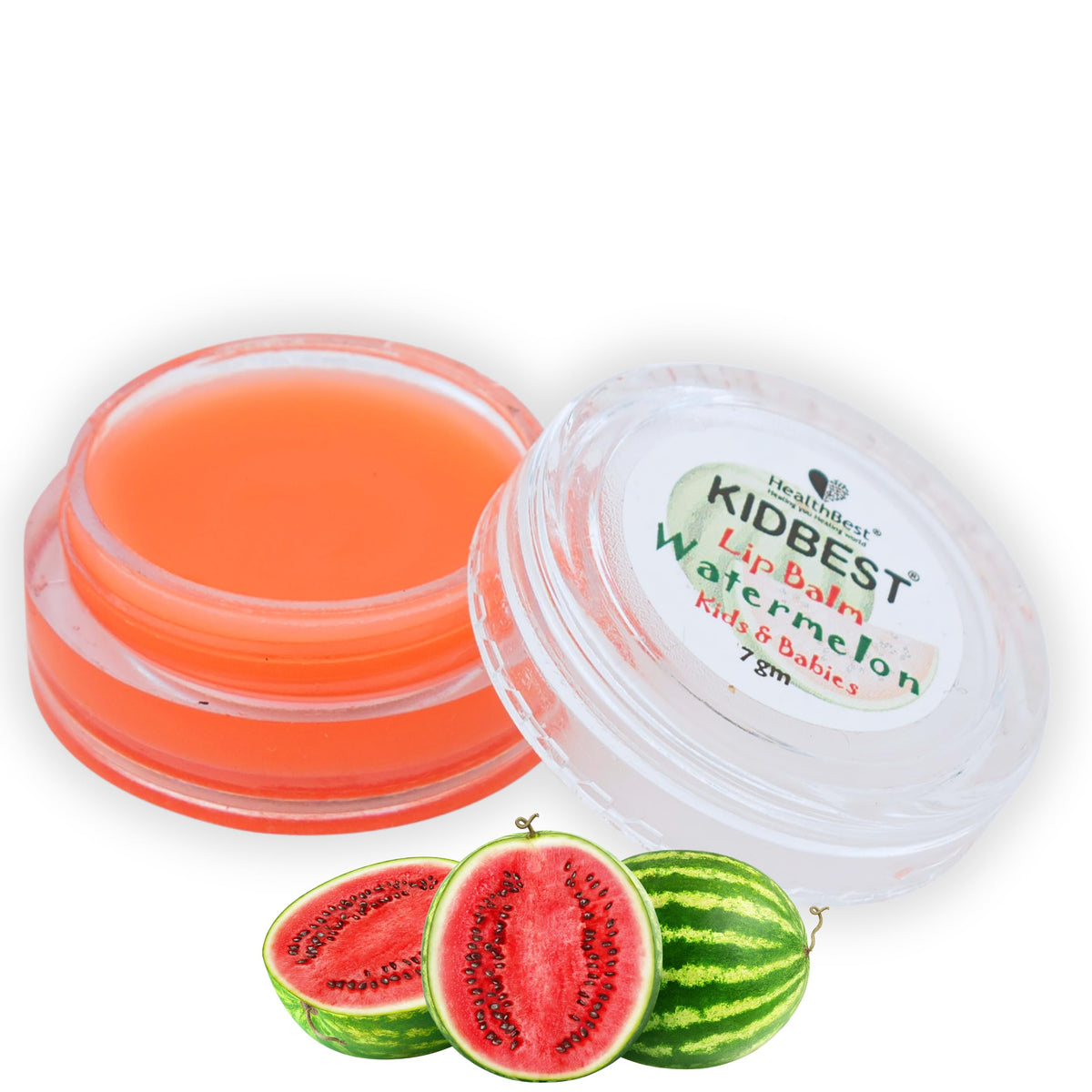 Healthbest Kidbest Lip Balm, Watermelon Flavor, Extra Nourishing, 7G, Paraben & Sls Free, Peach