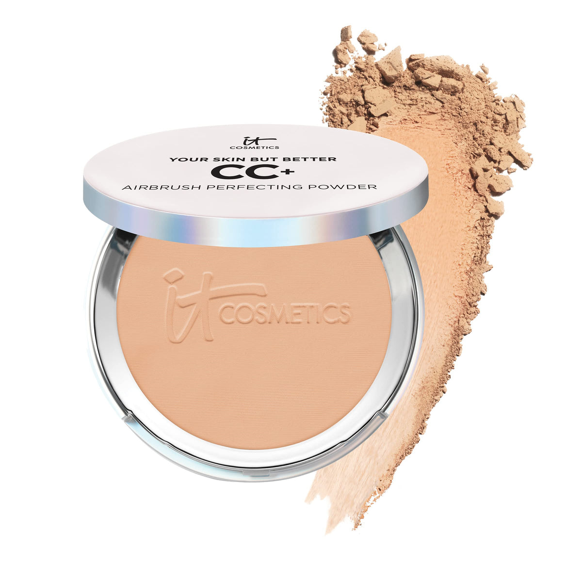 It Cosmetics Cc+ Airbrush Powder Foundation - Medium Tan, Full Coverage, Hydrating, 0.33 Oz