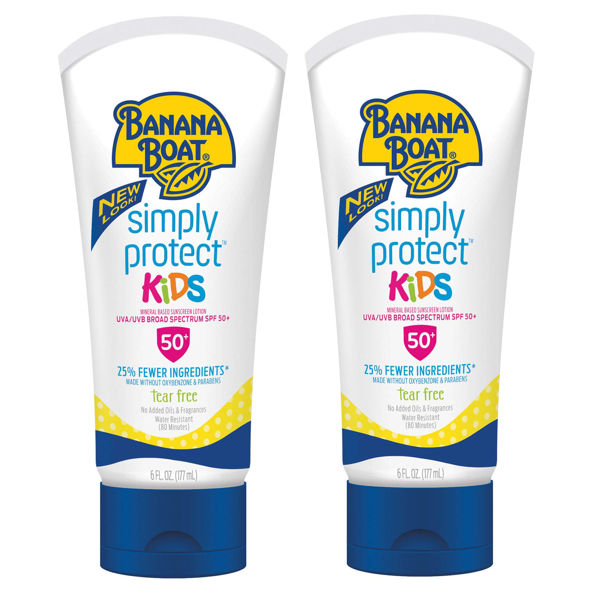 Banana Boat Kids 100% Mineral Sunscreen Lotion Spf 50, Twin Pack, 6Oz Each, Oxybenzone Free