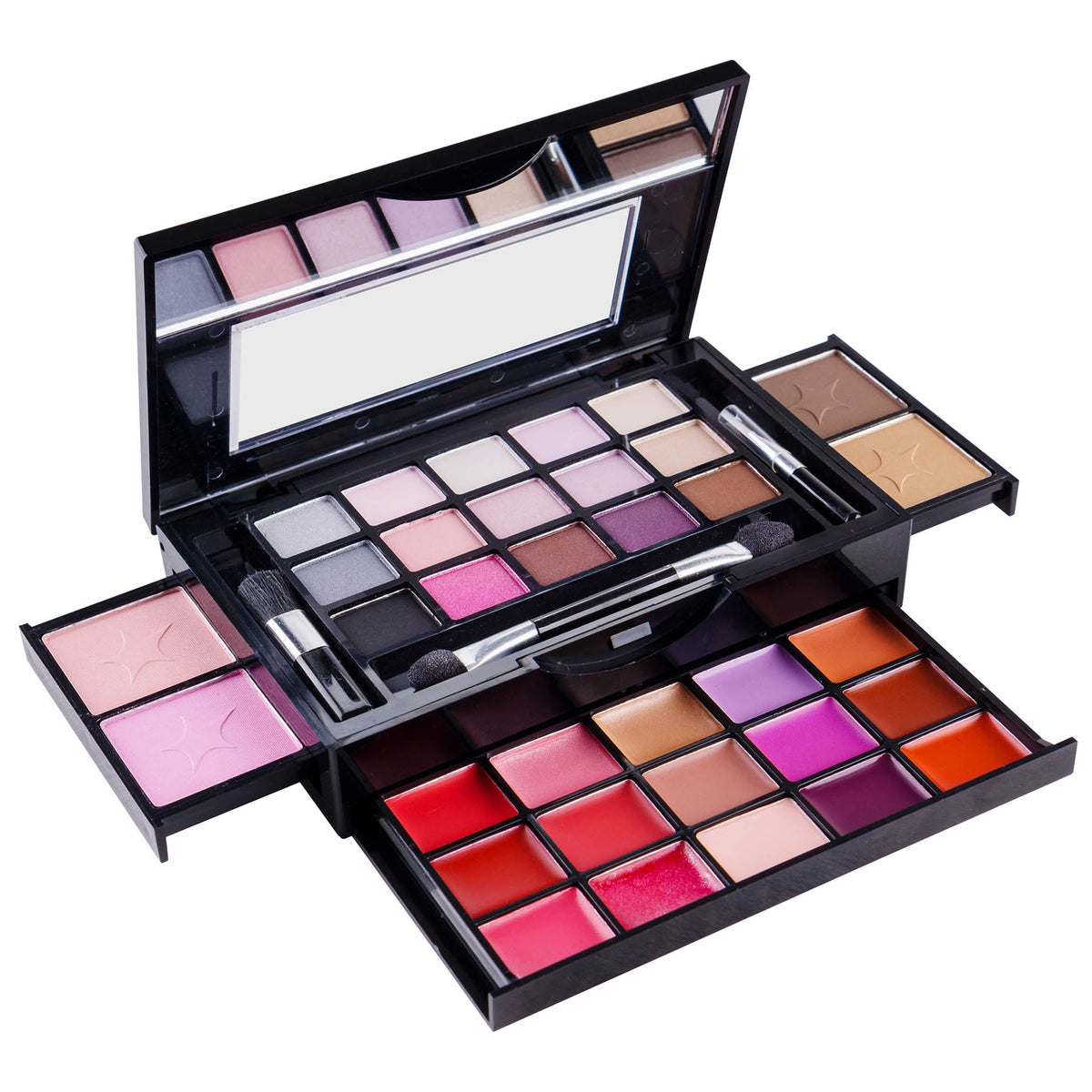 Shany Fierce & Flawless 38-Piece All-In-One Makeup Set With Mirror, 15 Shadows, Glosses & More