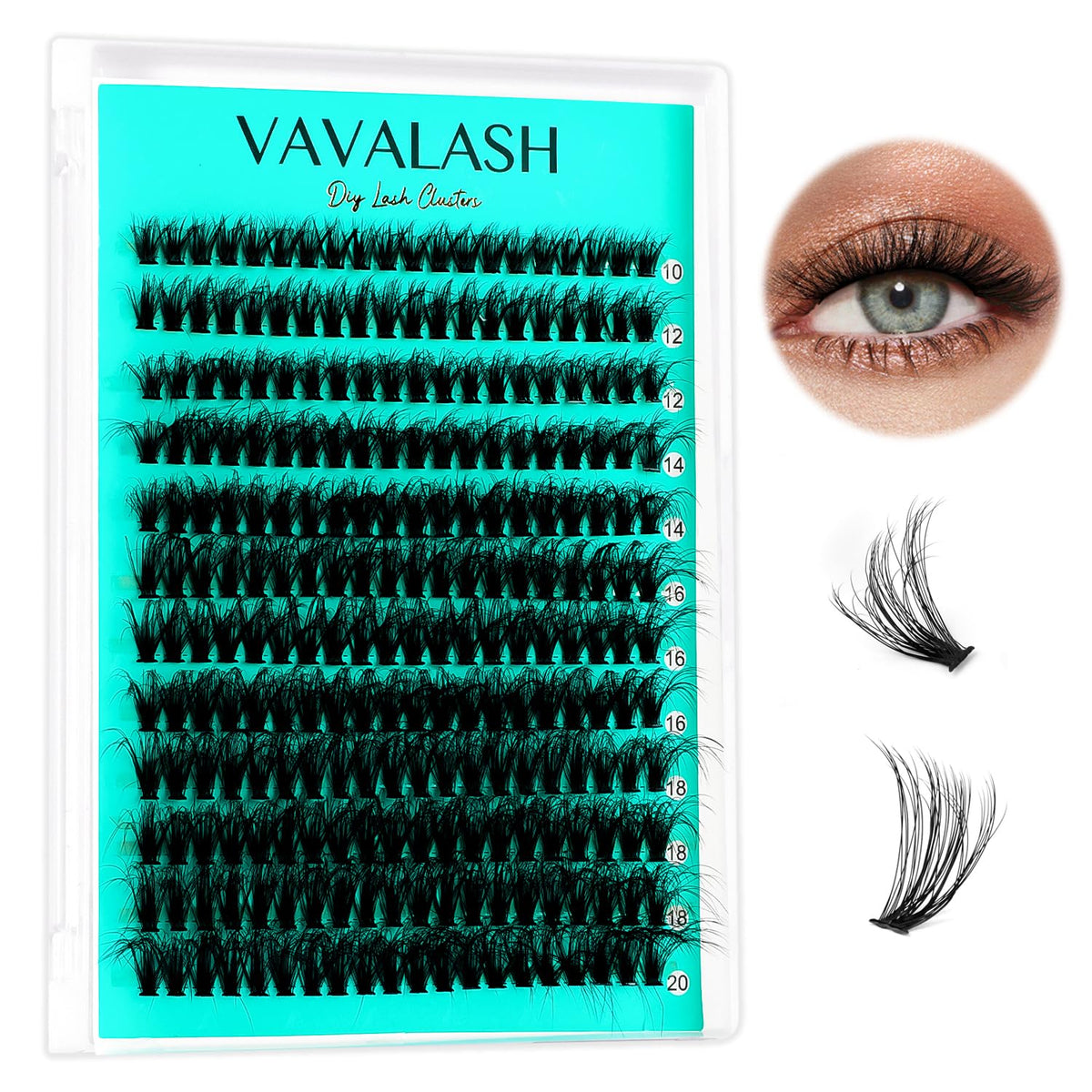 VAVALASH 40D Volume Lash Clusters - Wispy Individual False Lashes, DIY 10-20mm Extensions