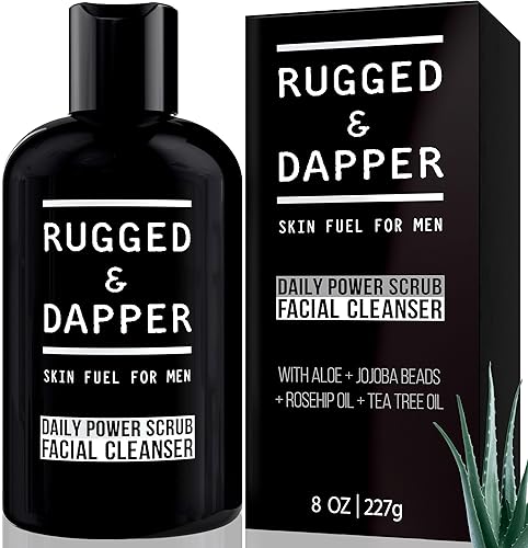 Rugged & Dapper Daily Power Scrub - 8 Oz Exfoliating Face Wash For Men, Prevents Breakouts