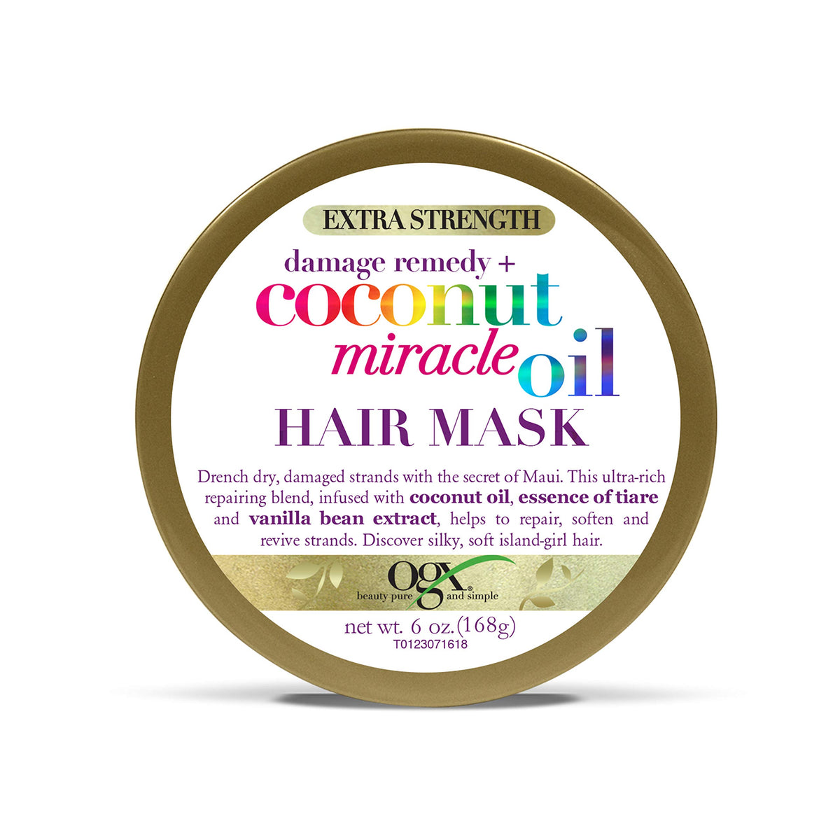 Ogx Extra Strength Coconut Miracle Oil Hair Mask - Hydrating Anti-Frizz Treatment, 6 Oz