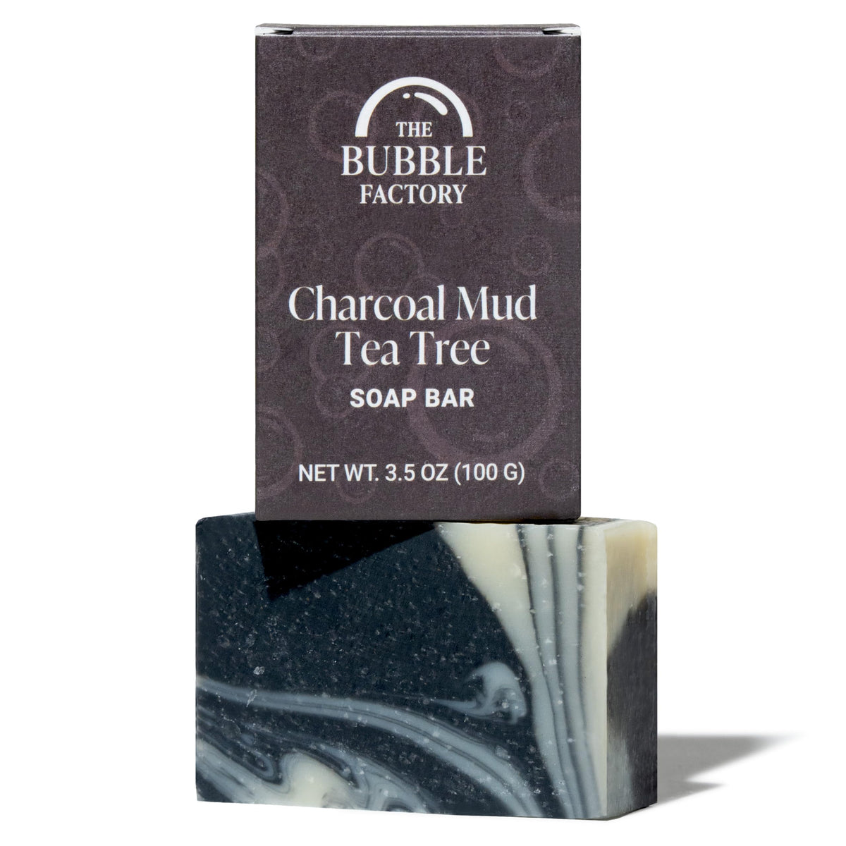 The Bubble Factory Handmade Natural Soap With Charcoal & Tea Tree - Vegan, Palm Oil Free, 3.5 Oz