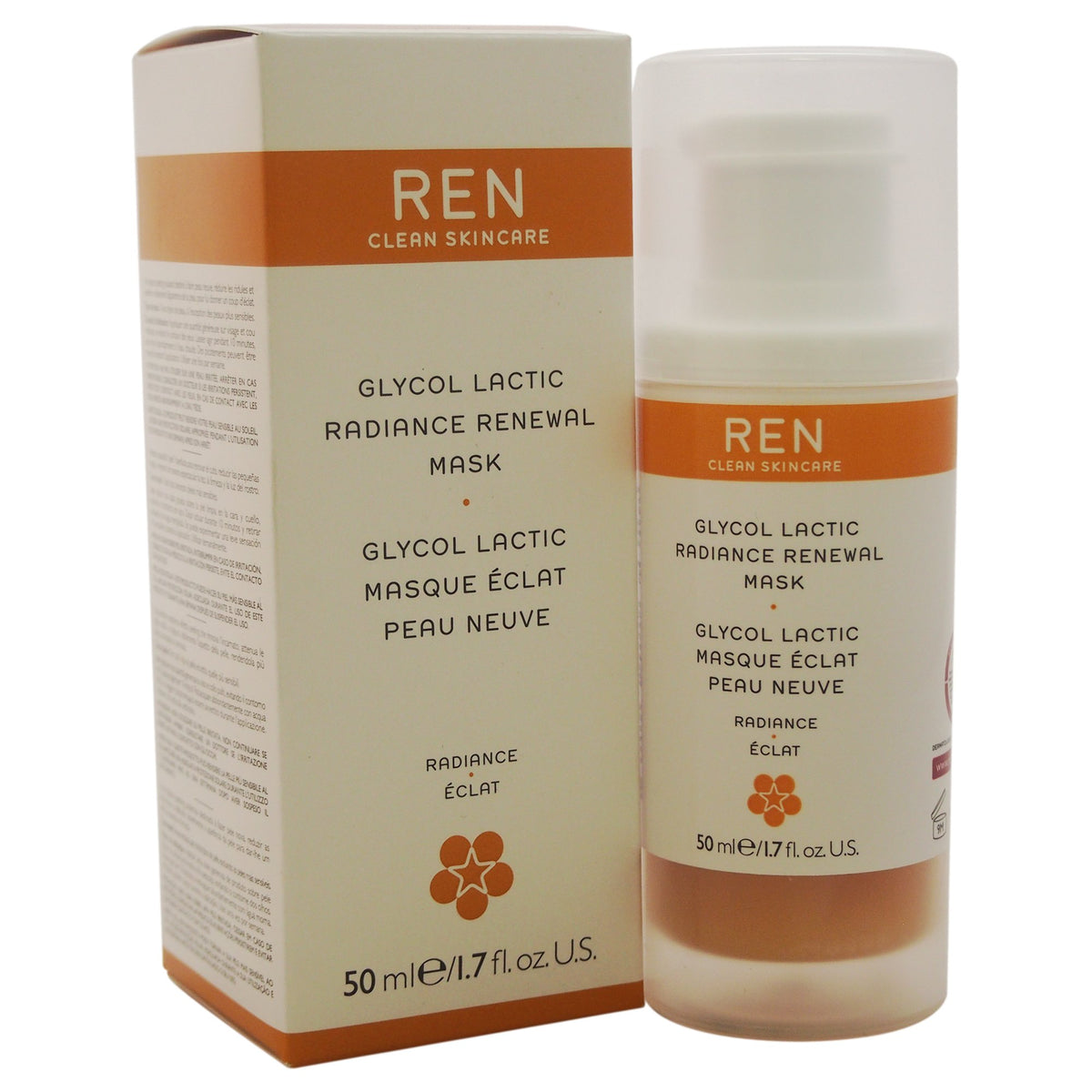 REN Clean Skincare Glycol Lactic Radiance Renewal Mask  17 Fl Oz