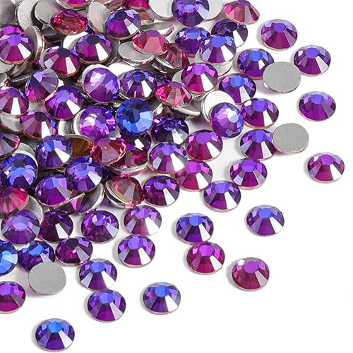 Beadsland 2880Pcs Ss10 Purple Velvet Flat Back Crystal Rhinestones For Nail Art & Crafts