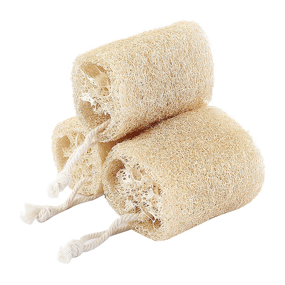 Yafiygi 3Pcs Natural Loofah Sponge Exfoliating Body Scrubber For Face & Back - Eco-Friendly