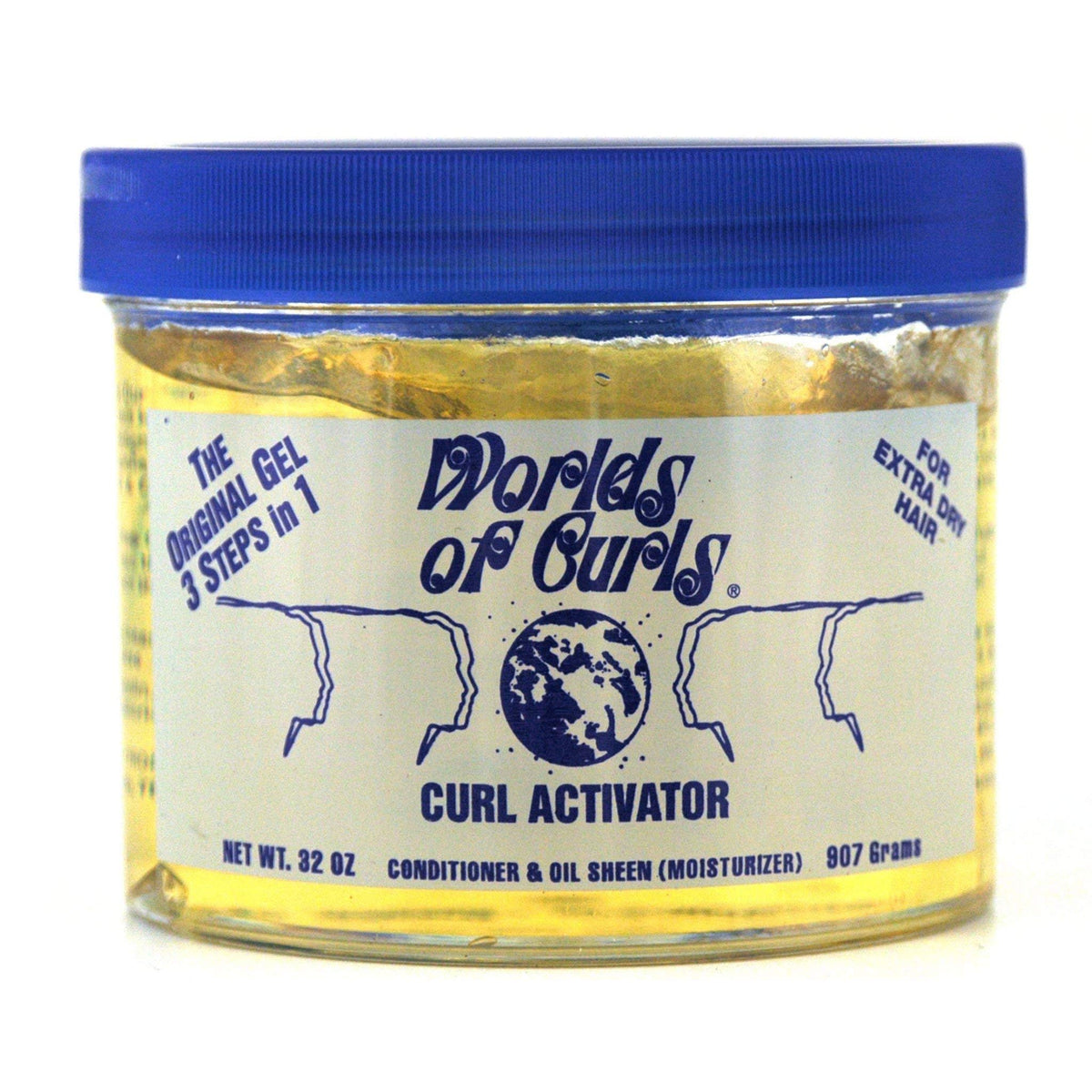 Worlds Of Curls Gel Activator - Extra Dry, 32 oz Hair Gel for Curly Hair Styling