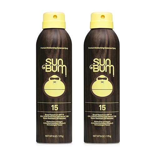 Sun Bum Spf 15 Sunscreen Spray, Vegan & Reef Friendly, Moisturizing Uva/Uvb, 2 Pack, 6