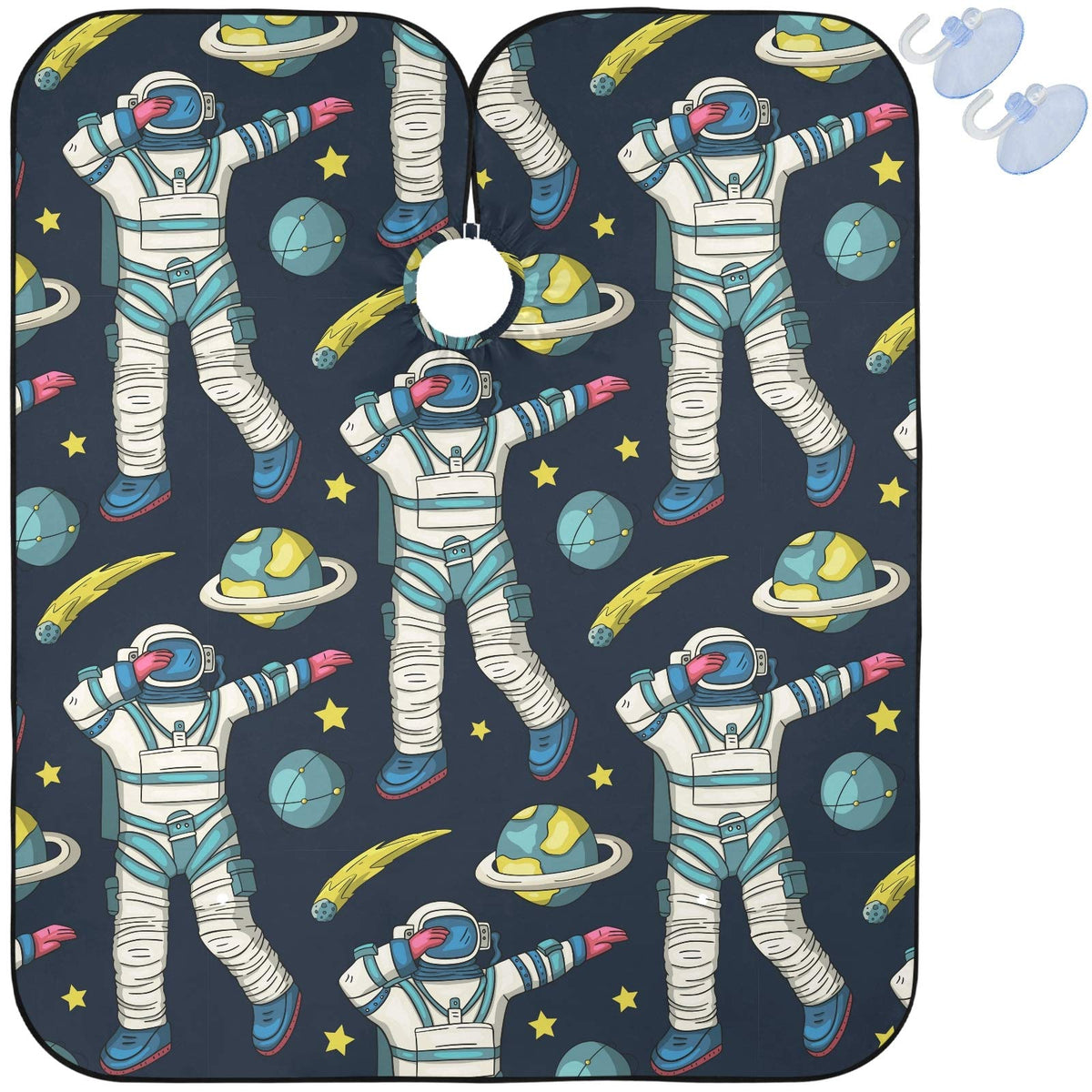 Visesunny Barber Cape - Astronaut Galaxy Design, Anti-Static, Water-Resistant, Large Polyester Apron