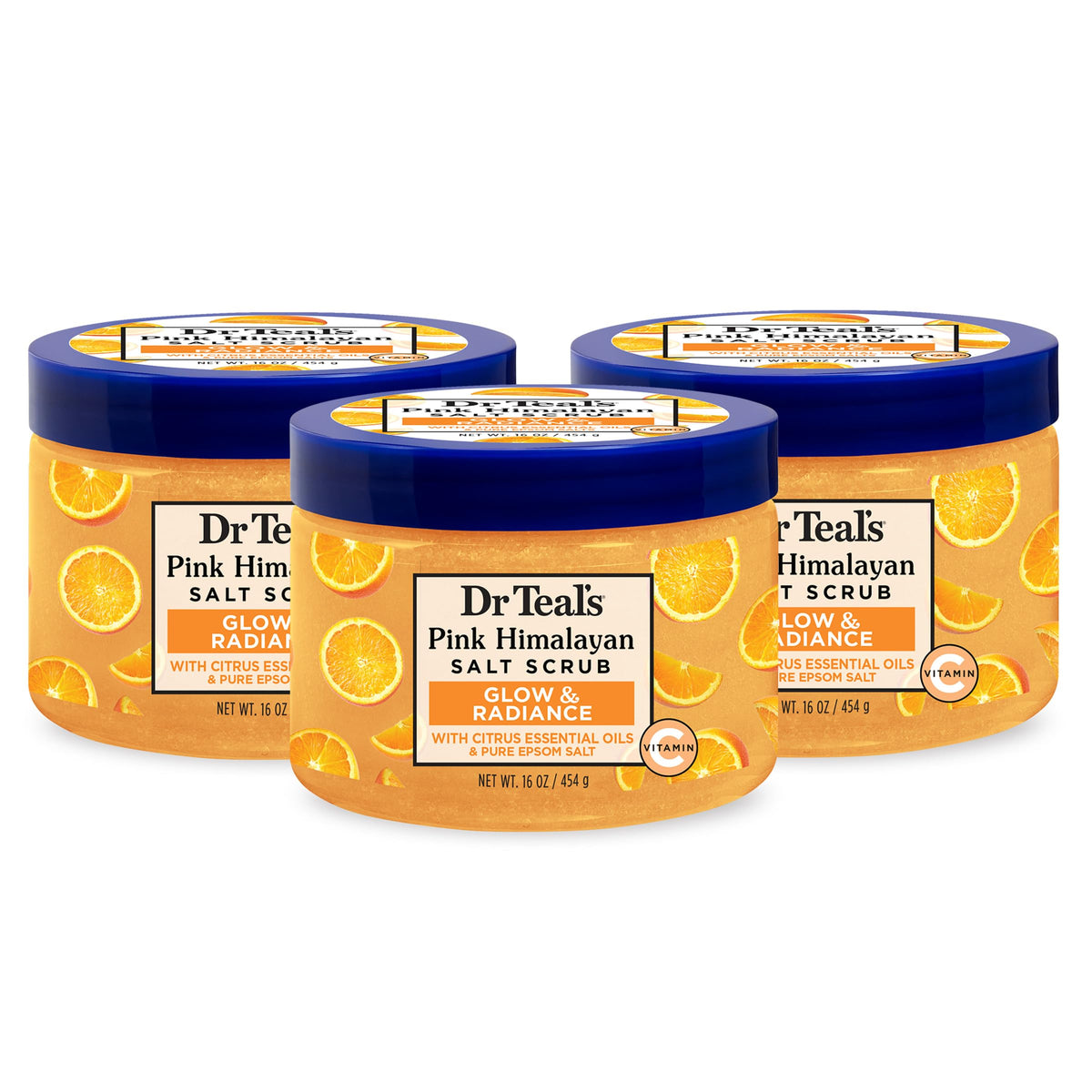 Dr Teal'S Pink Himalayan Salt Body Scrub, 16 Oz - Glow & Radiance With Epsom Salt & Citrus Oils