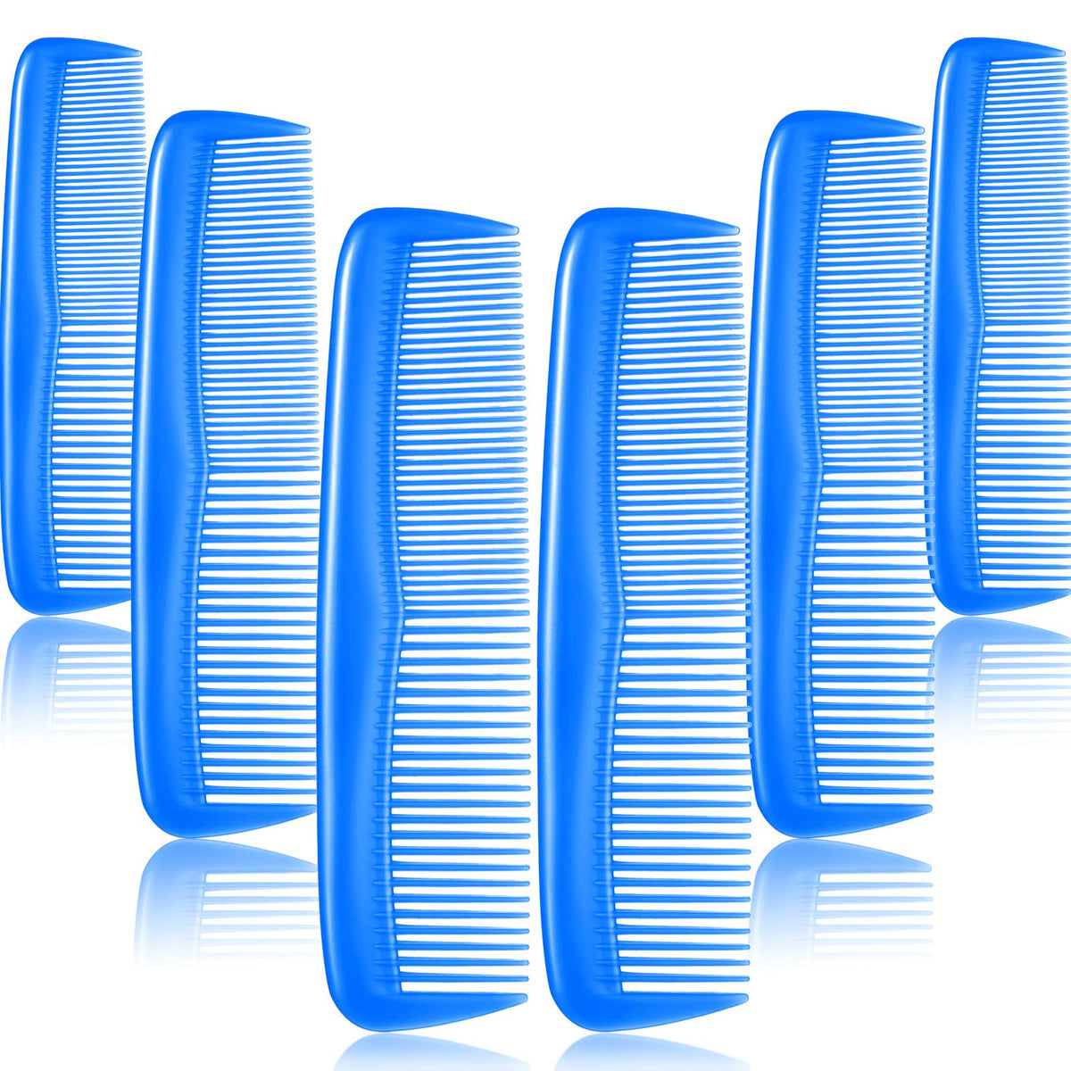 Leinuosen 12-Piece Blue Hair Combs Set for Men & Women - Fine Plastic Dressing Combs