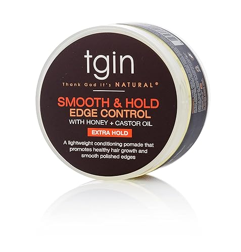 tgin Smooth & Hold Edge Control with Honey & Castor Oil for Dry Curly Hair - 4 Oz