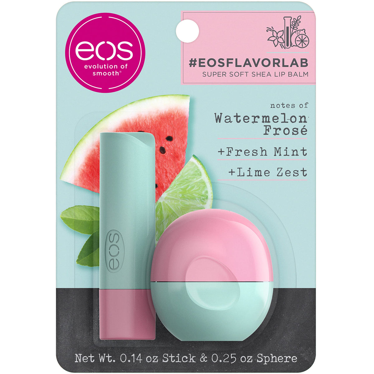 Eos Watermelon Frosé Flavorlab Lip Balm Stick & Sphere, 2 Count Natural Shea Lip Products