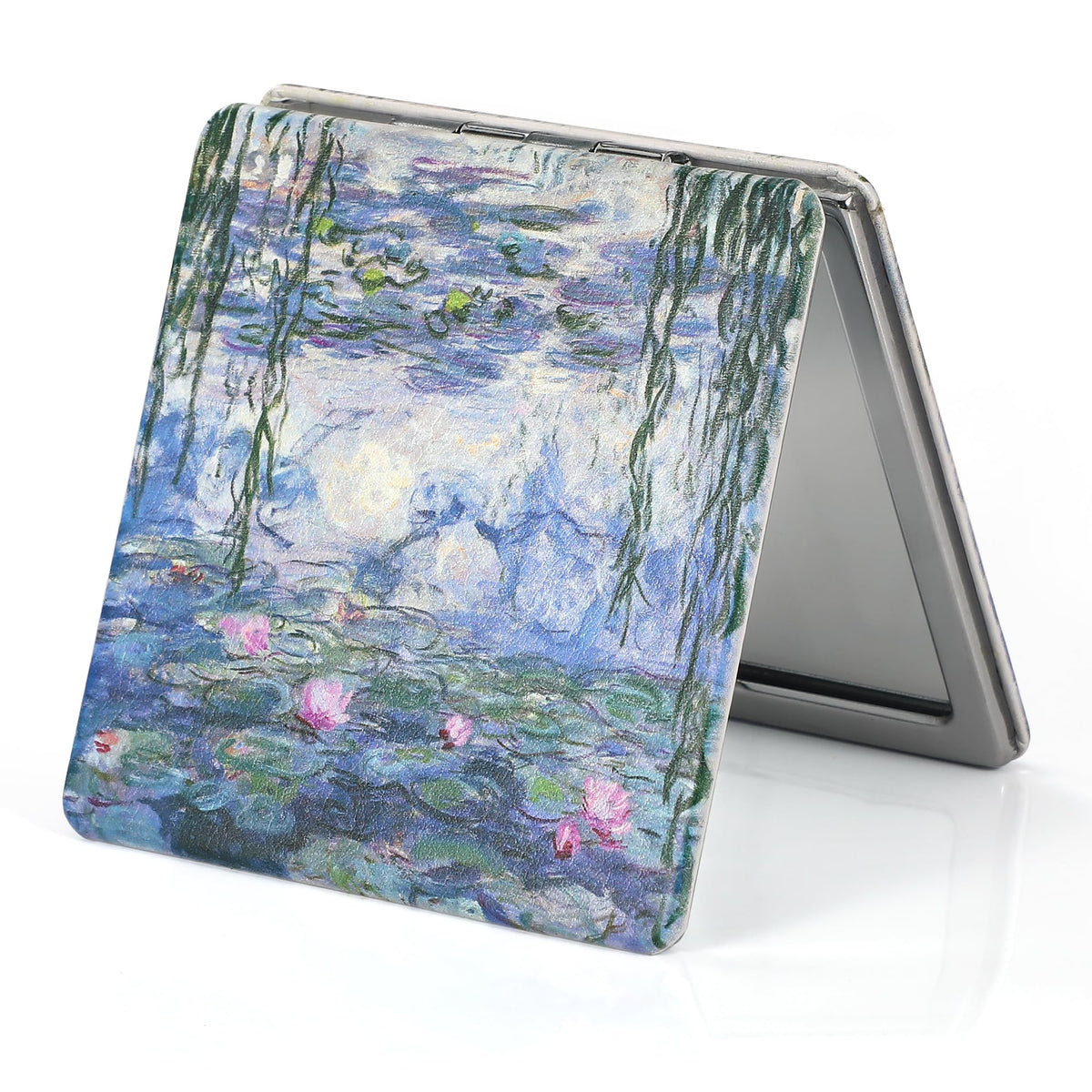 Dynippy Double-Sided Compact Mirror 3.15&quot; 1X/2X Magnifying - Water Lilies 2, Portable