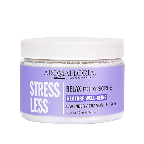 Aromafloria Lavender Body Scrub - Agitation Relief, Exfoliating, 12 Oz For Men & Women